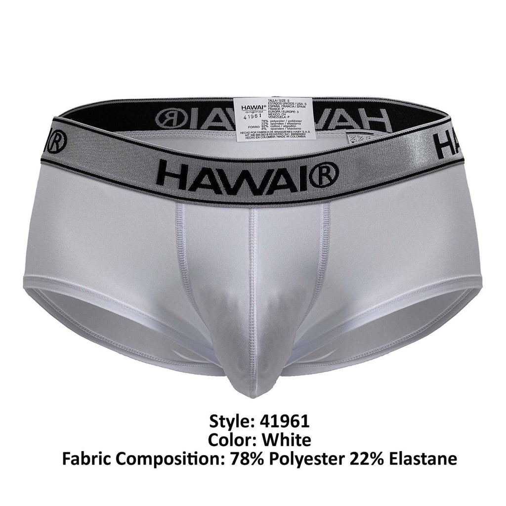 HAWAIR Contrast Waistband Microfiber Briefs - White