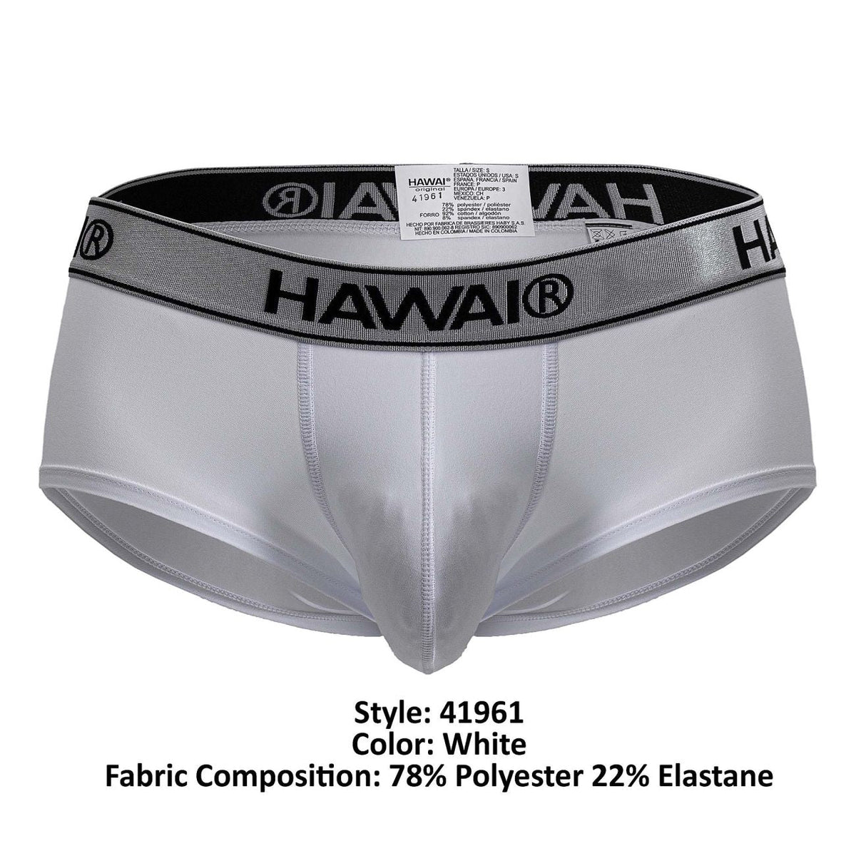 HAWAIR Contrast Waistband Microfiber Briefs - White
