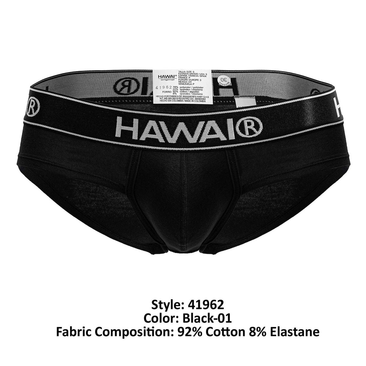 HAWAIR Cotton Blend Briefs - Black