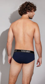 HAWAIR Cotton Blend Briefs - Dark Blue