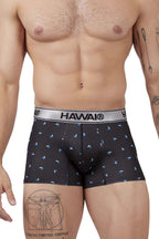 HAWAIR Printed Microfiber Sailboat Trunks - Black