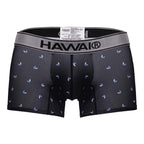 HAWAIR Printed Microfiber Sailboat Trunks - Black