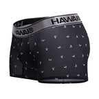 HAWAIR Printed Microfiber Sailboat Trunks - Black