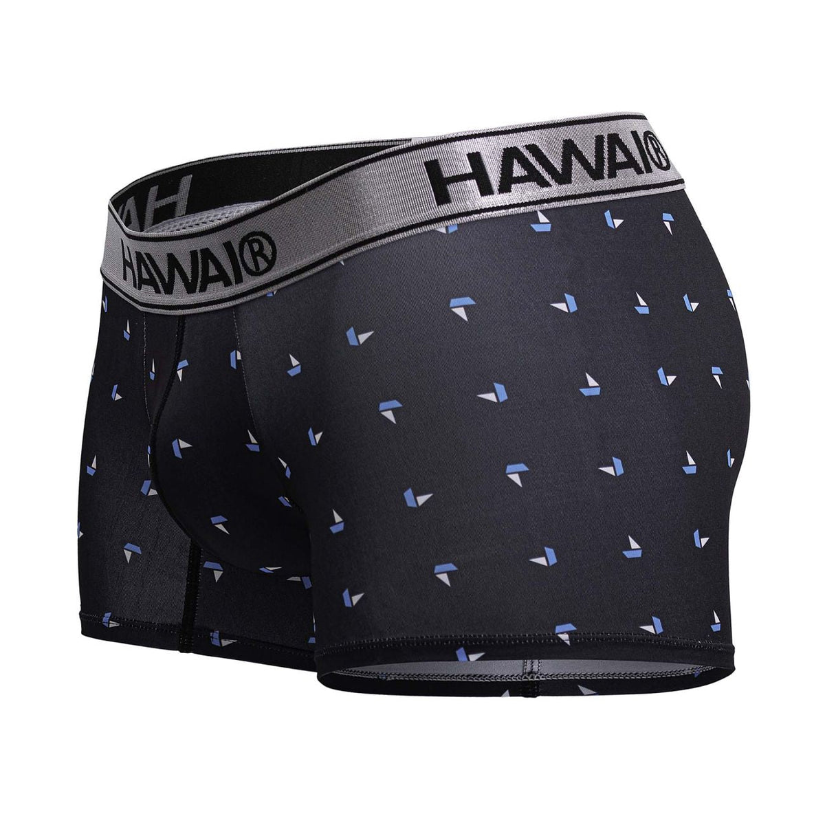 HAWAIR Printed Microfiber Sailboat Trunks - Black