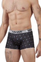 HAWAIR Printed Microfiber Sailboat Trunks - Black