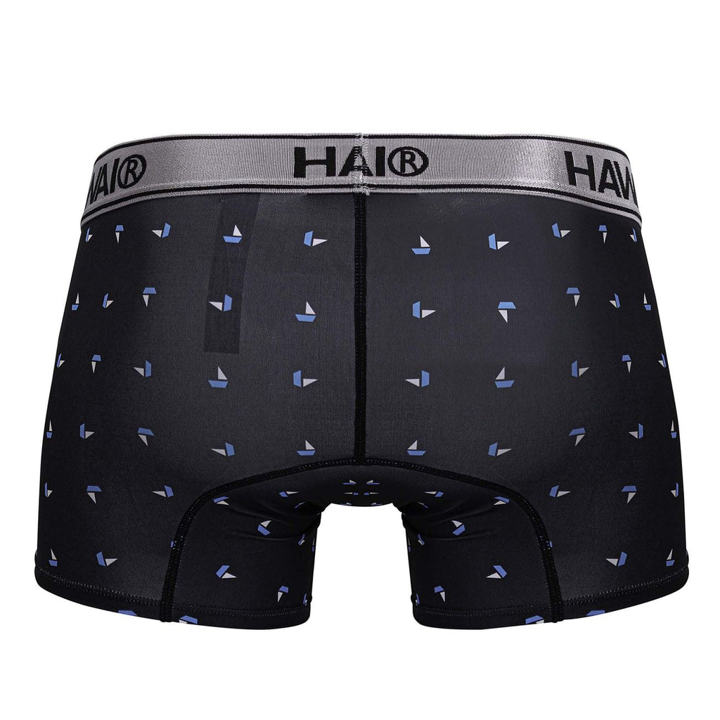 HAWAIR Printed Microfiber Sailboat Trunks - Black