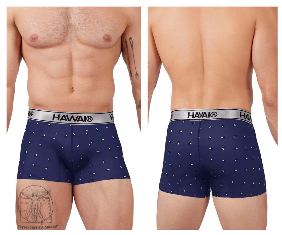 HAWAIR Printed Microfiber Trunks - Blue
