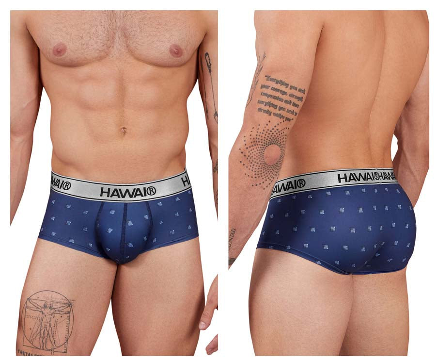 HAWAIR Printed Microfiber Briefs - Blue