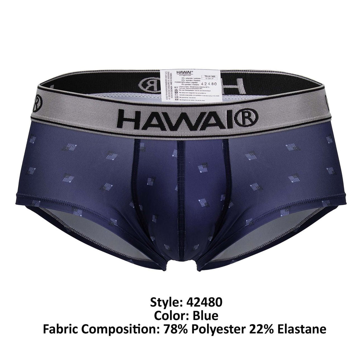 HAWAIR Printed Microfiber Briefs - Blue