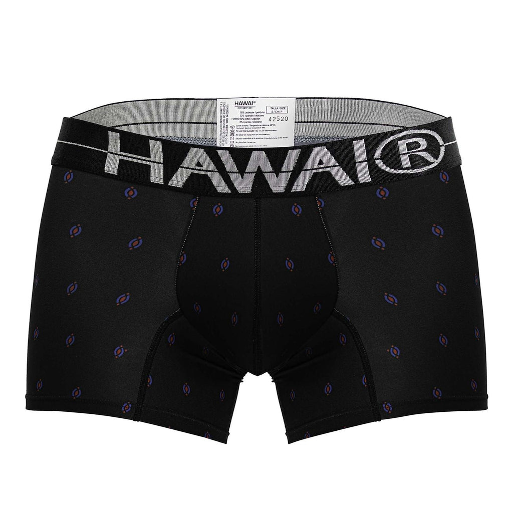 HAWAIR Printed Microfiber Geometric Trunks - Black