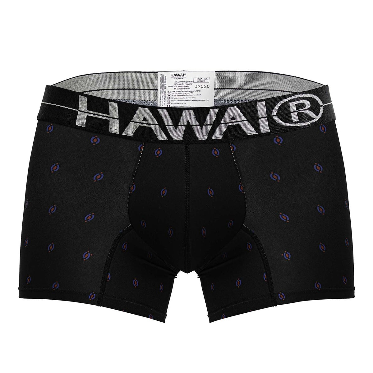 HAWAIR Printed Microfiber Geometric Trunks - Black