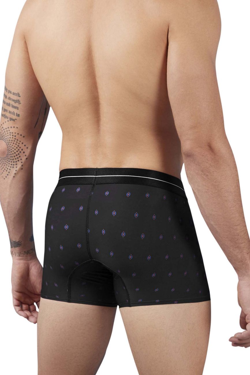 HAWAIR Printed Microfiber Geometric Trunks - Black