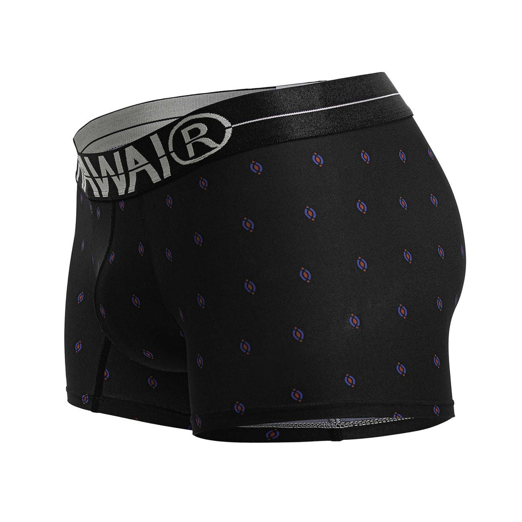 HAWAIR Printed Microfiber Geometric Trunks - Black