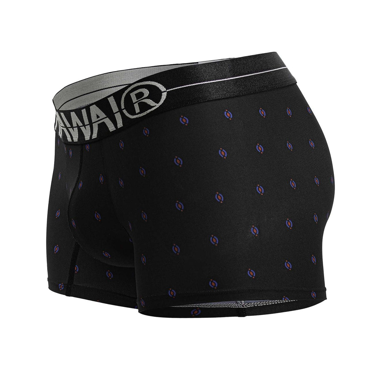 HAWAIR Printed Microfiber Geometric Trunks - Black