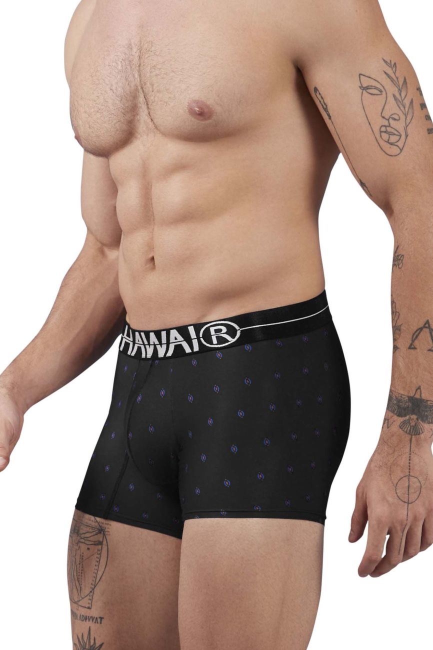 HAWAIR Printed Microfiber Geometric Trunks - Black