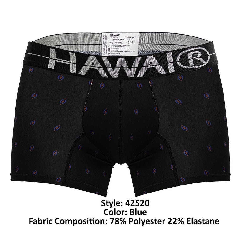 HAWAIR Printed Microfiber Geometric Trunks - Black