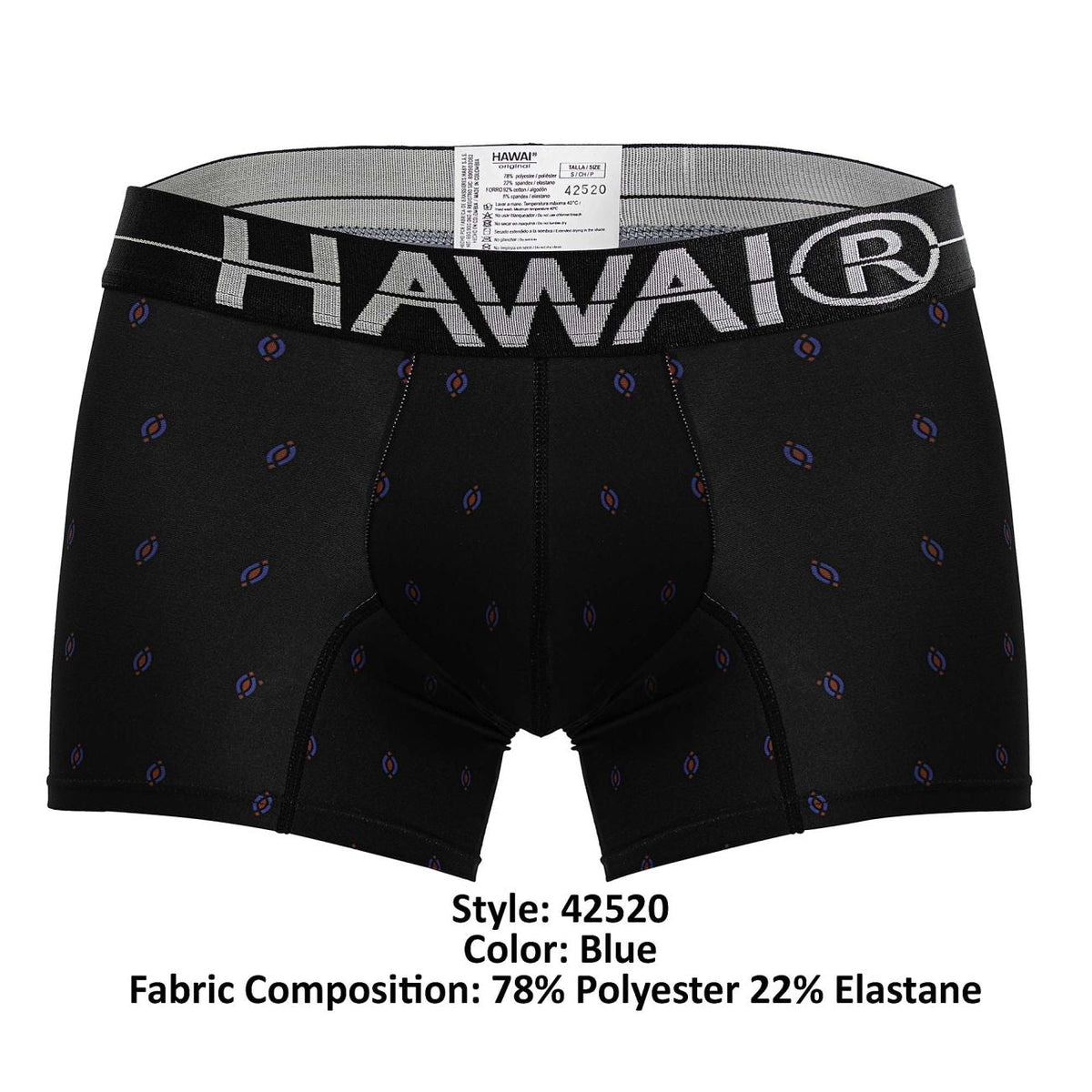 HAWAIR Printed Microfiber Geometric Trunks - Black
