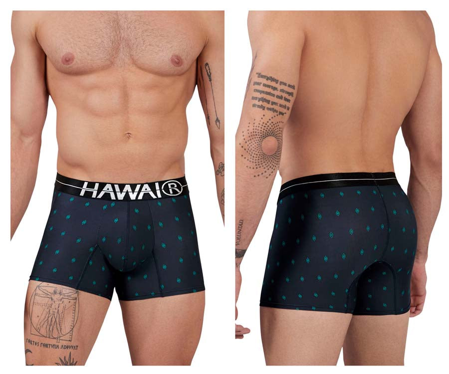 HAWAIR Printed Microfiber Trunks - Dark Blue