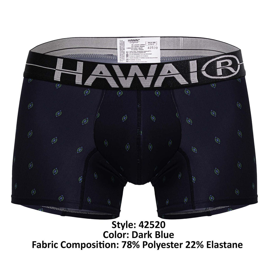 HAWAIR Printed Microfiber Trunks - Dark Blue