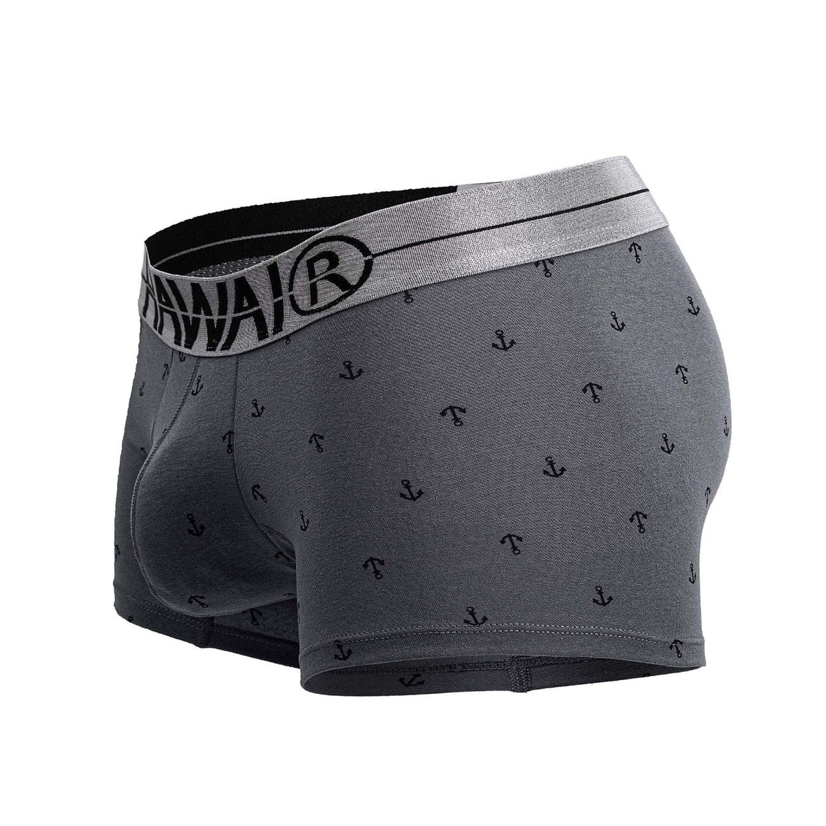 HAWAIR Cotton blend Anchor Print Trunks - Gray