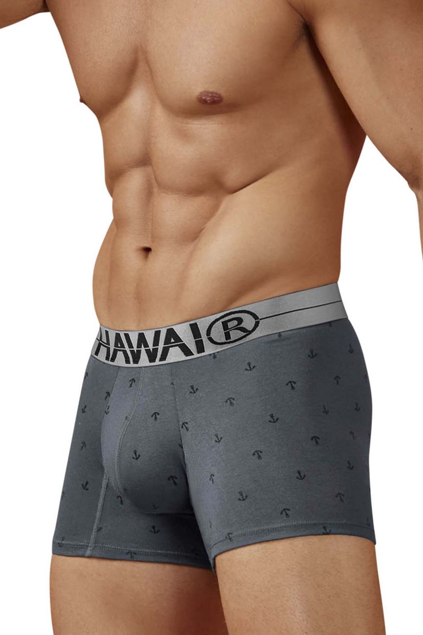 HAWAIR Cotton blend Anchor Print Trunks - Gray
