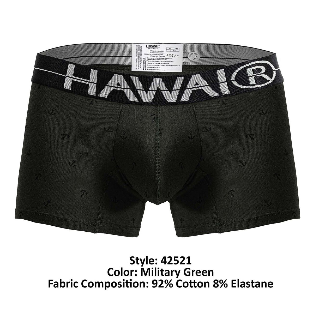 HAWAIR Cotton blend Trunks - Military Green