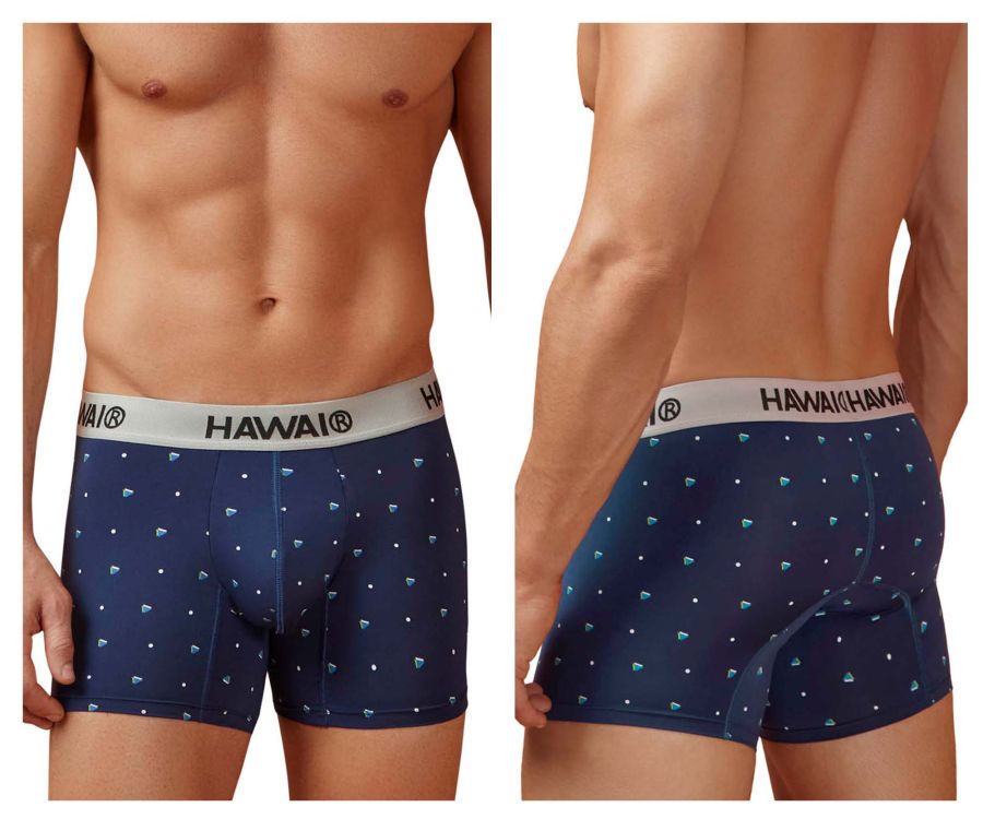 HAWAIR Dotted Microfiber Trunks - Dark Blue