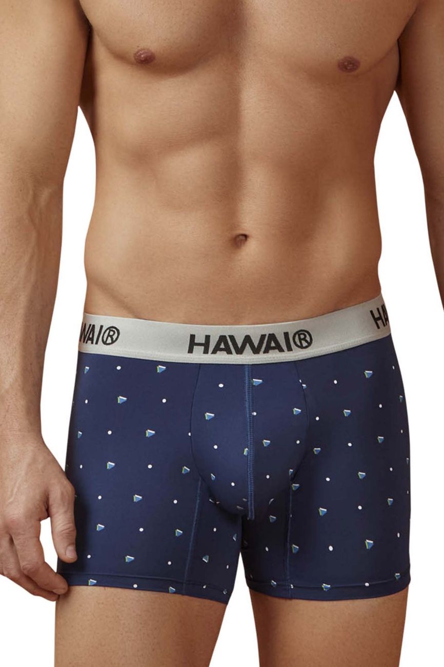 HAWAIR Dotted Microfiber Trunks - Dark Blue