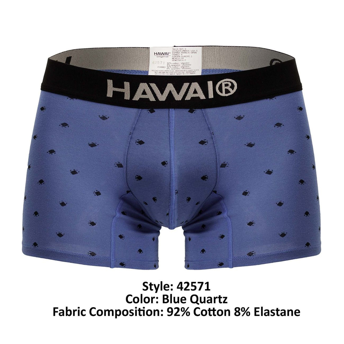 HAWAIR Cotton blend Trunks - Blue Quartz