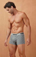HAWAIR Cotton blend Micro-Print Trunks - Gray