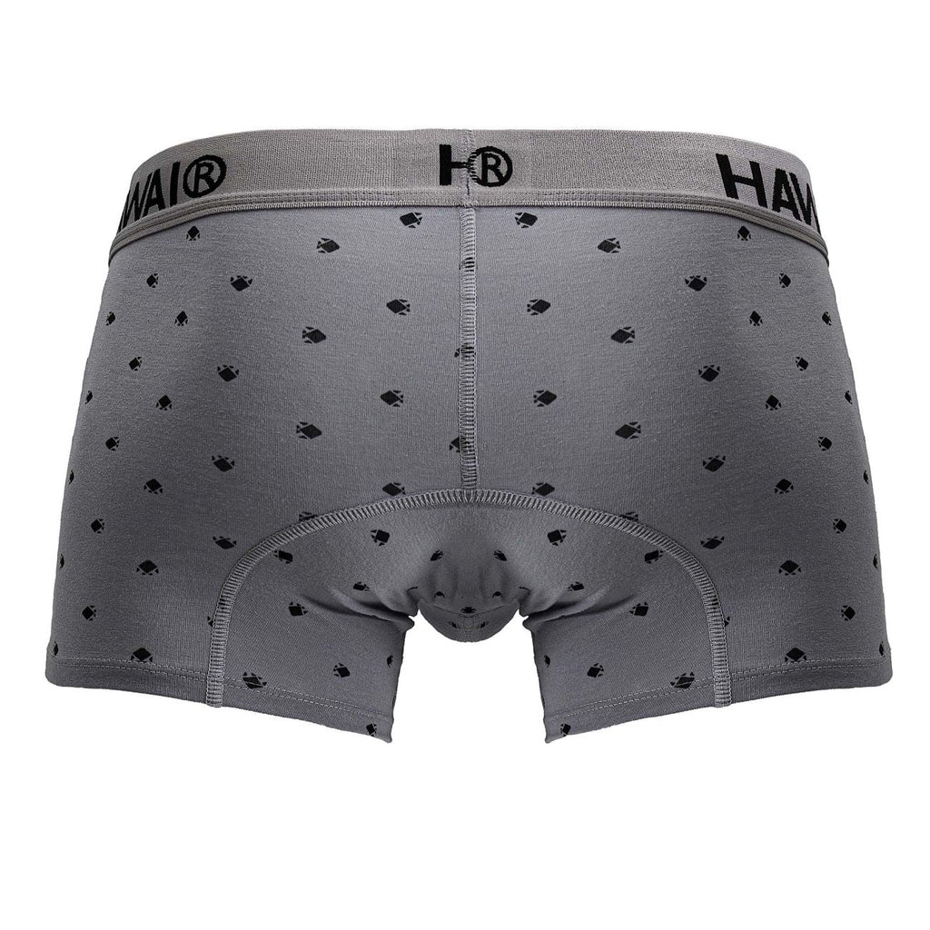 HAWAIR Cotton blend Micro-Print Trunks - Gray