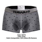 HAWAIR Cotton blend Micro-Print Trunks - Gray