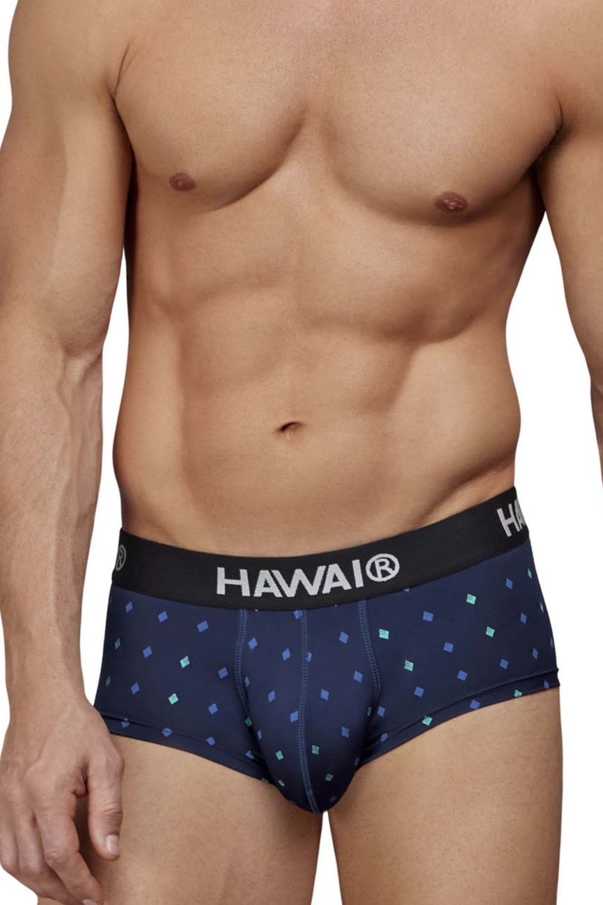 HAWAIR Microfiber Diamond Print Trunks - Dark Blue