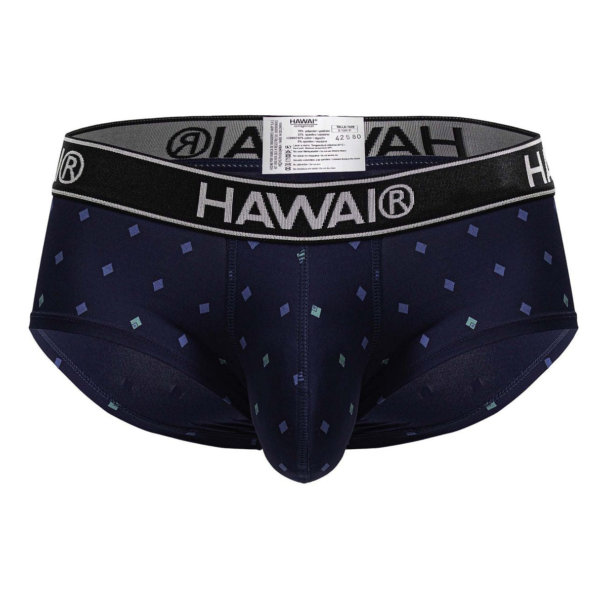 HAWAIR Microfiber Diamond Print Trunks - Dark Blue