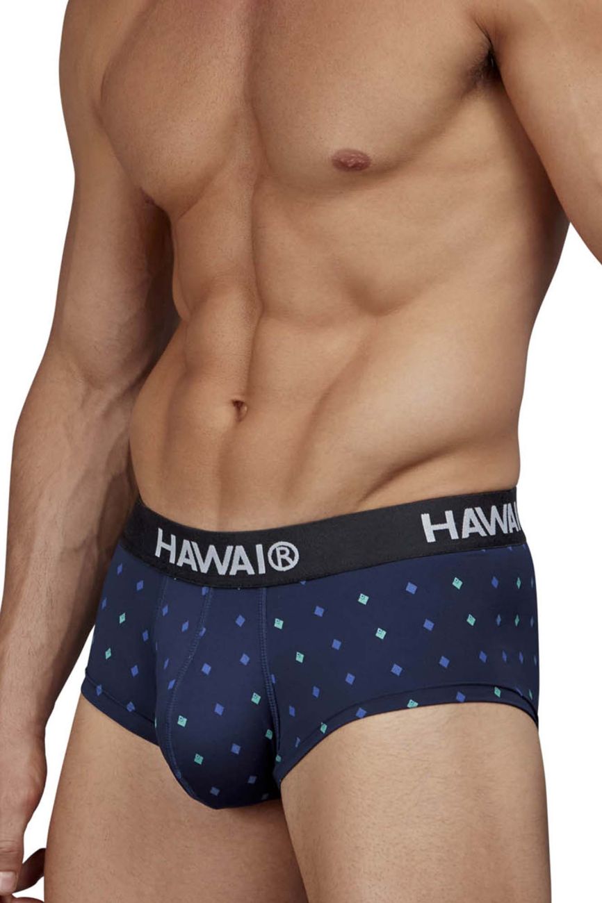 HAWAIR Microfiber Diamond Print Trunks - Dark Blue