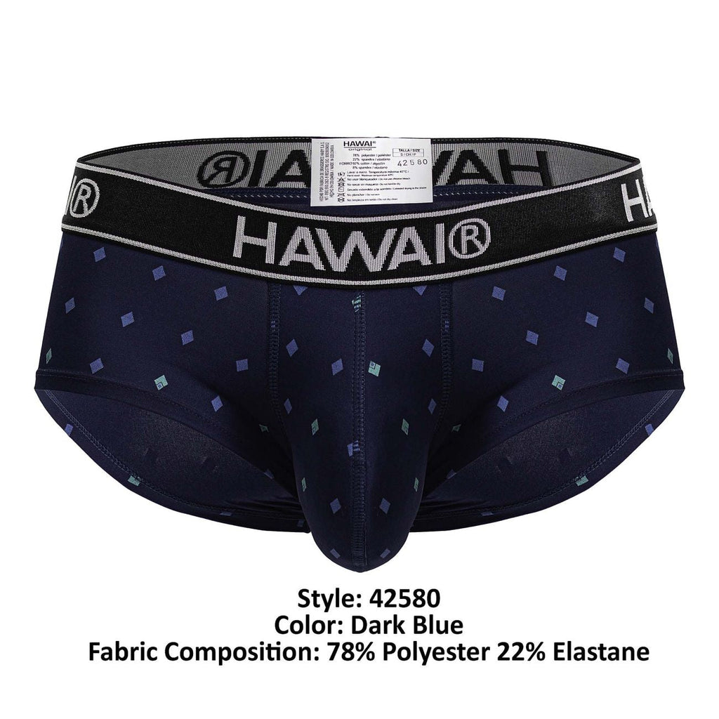 HAWAIR Microfiber Diamond Print Trunks - Dark Blue