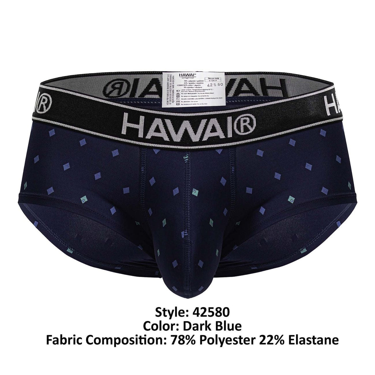 HAWAIR Microfiber Diamond Print Trunks - Dark Blue