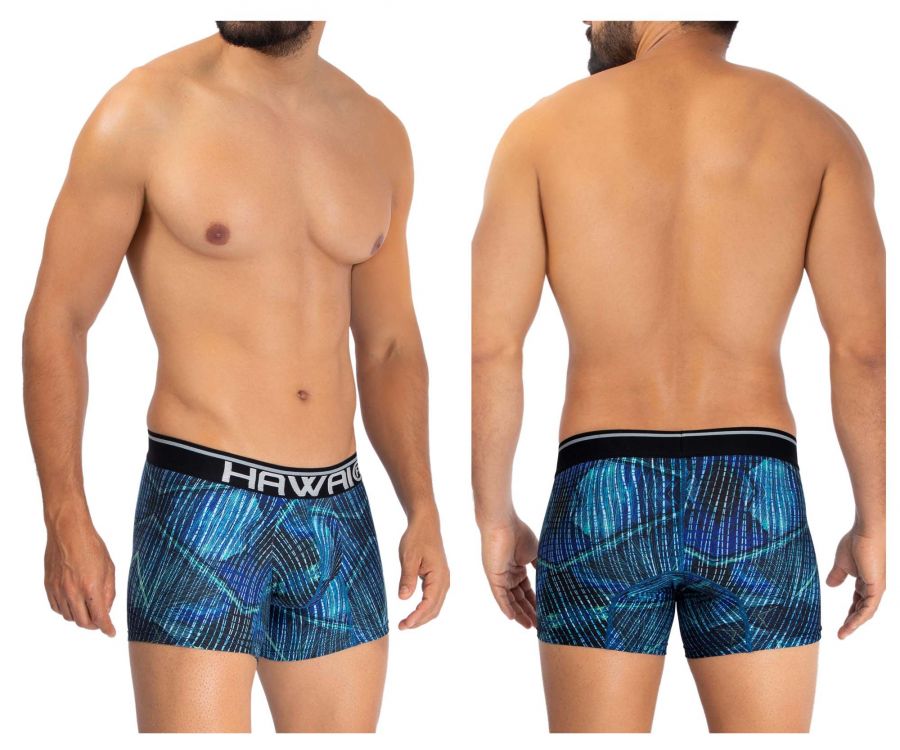 HAWAIR Printed Microfiber Trunks - Royal Blue