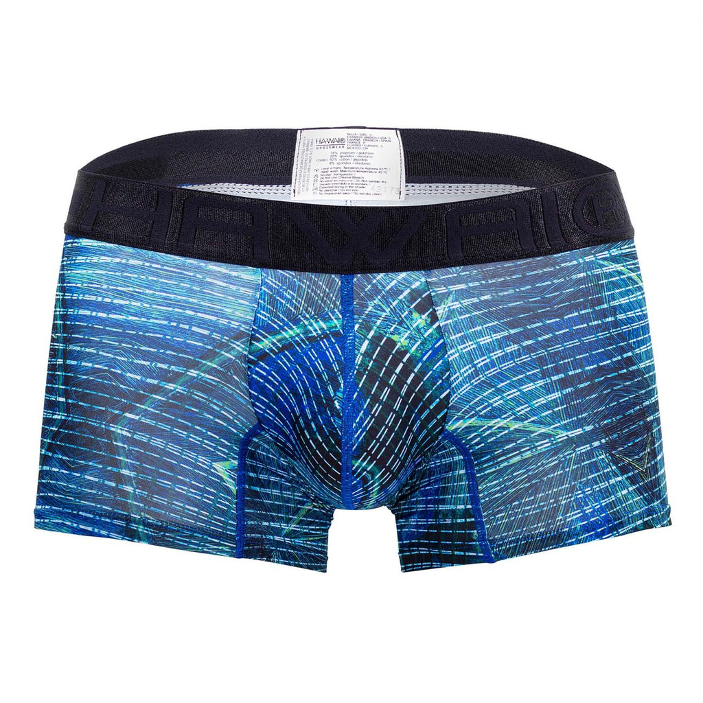 HAWAIR Printed Microfiber Trunks - Royal Blue