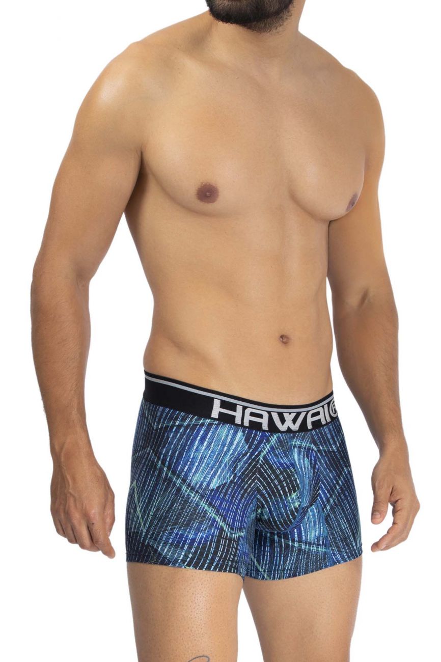HAWAIR Printed Microfiber Trunks - Royal Blue