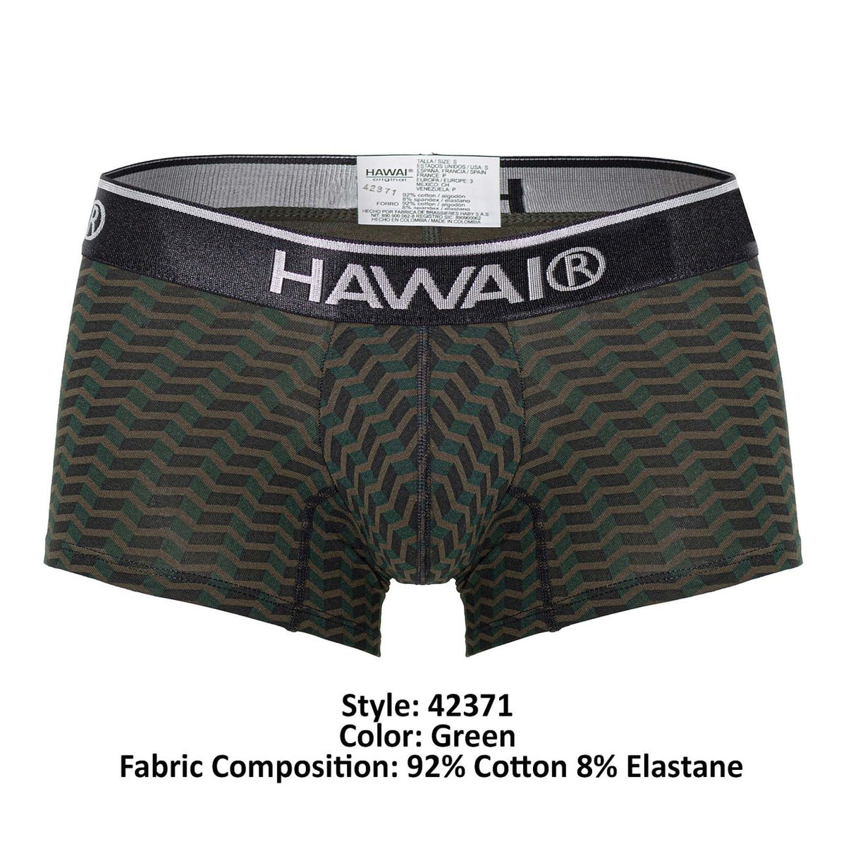 HAWAIR Printed Full Coverage Trunks - Green