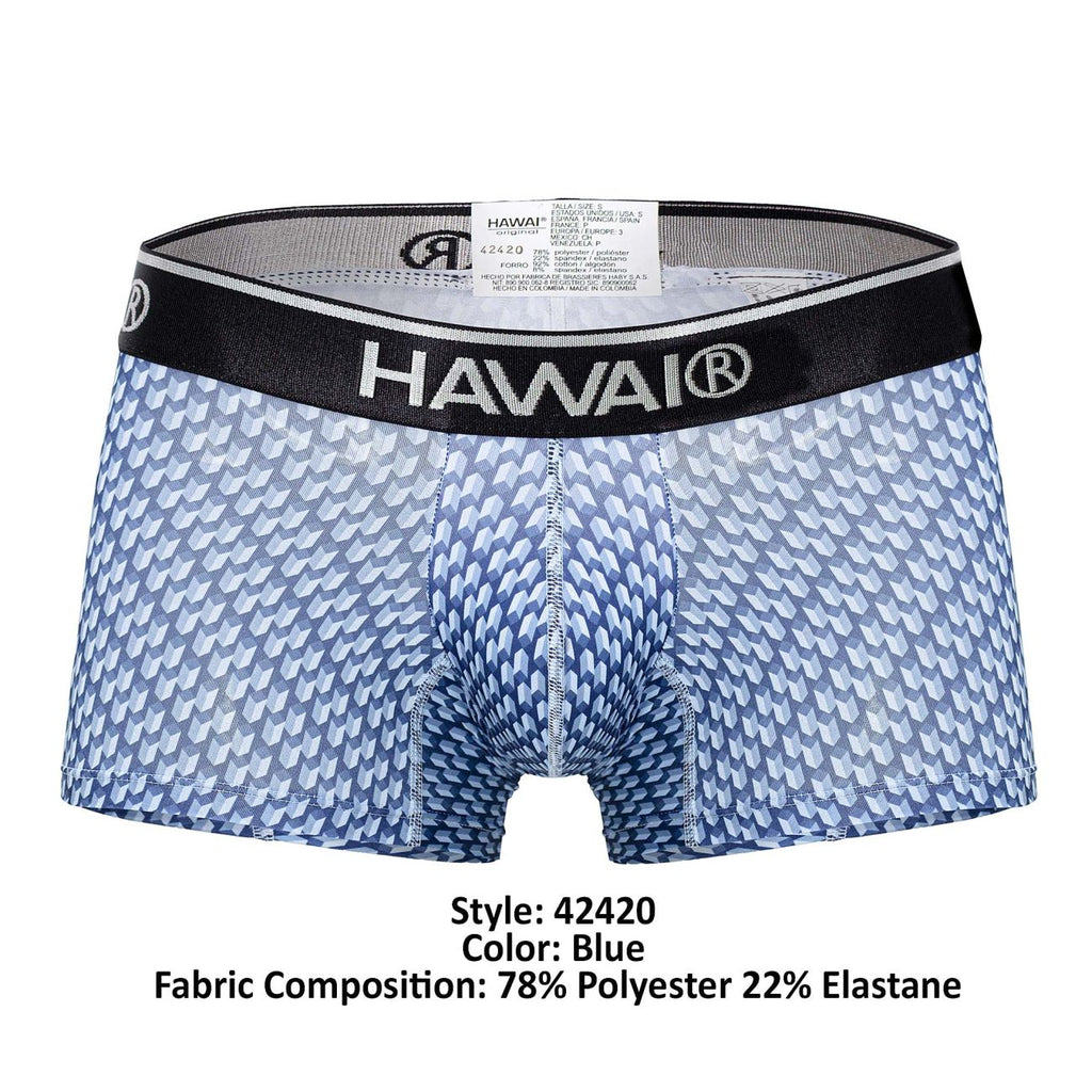 HAWAIR Printed Center-Seam Trunks - Blue