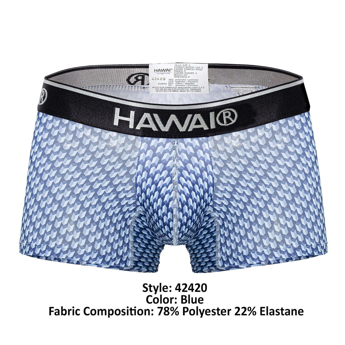 HAWAIR Printed Center-Seam Trunks - Blue