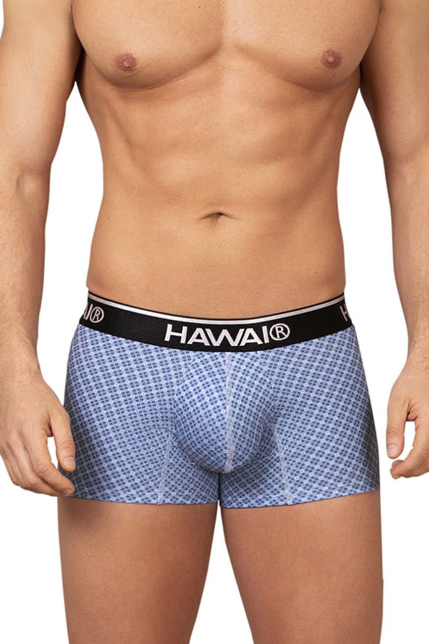 HAWAIR Printed Cotton Trunks - Blue