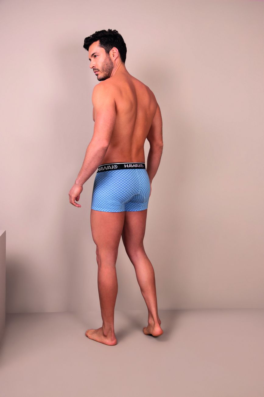HAWAIR Printed Cotton Trunks - Blue