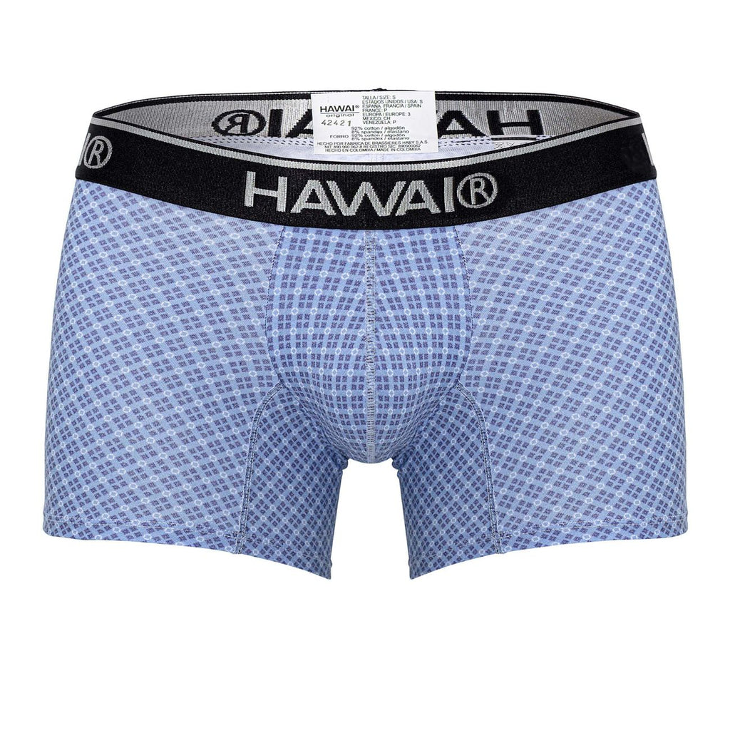 HAWAIR Printed Cotton Trunks - Blue