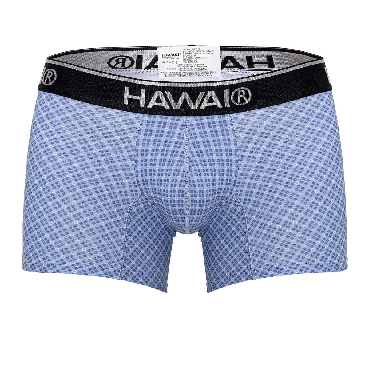 HAWAIR Printed Cotton Trunks - Blue