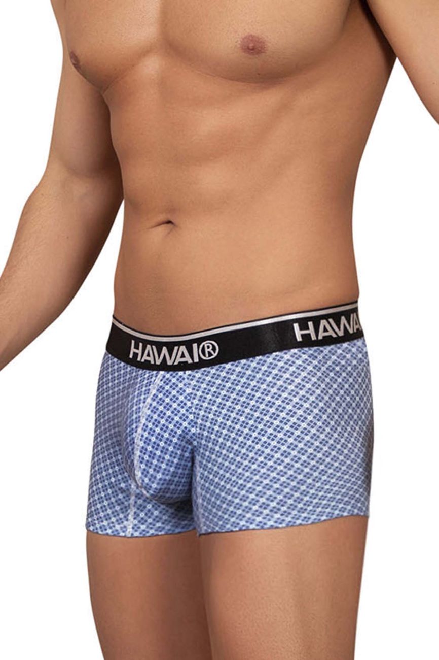 HAWAIR Printed Cotton Trunks - Blue