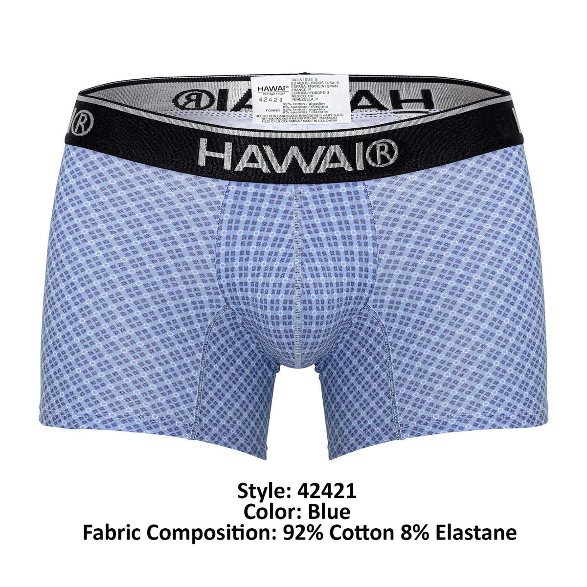 HAWAIR Printed Cotton Trunks - Blue