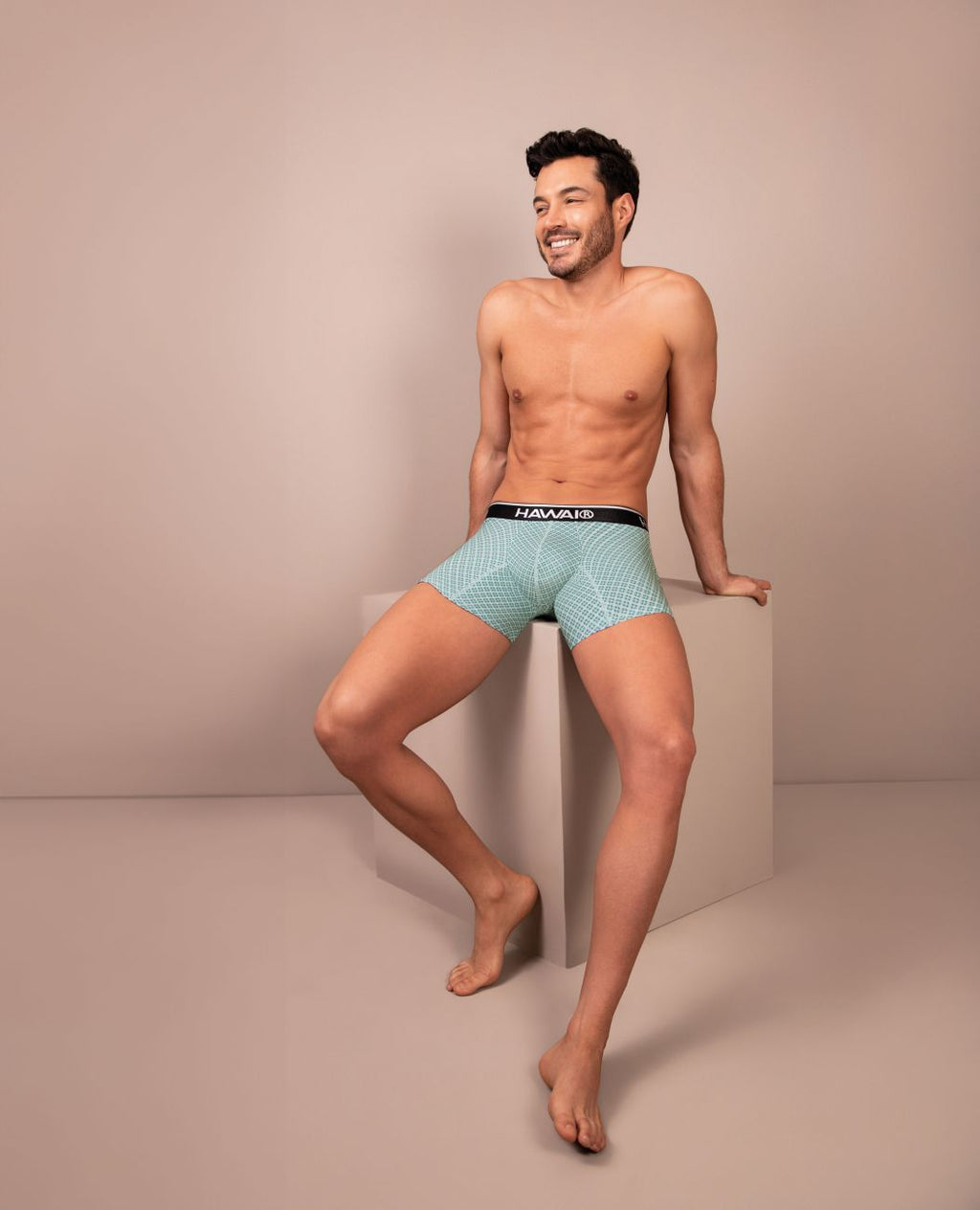 HAWAIR Printed Low Rise Trunks - Green